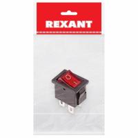 Выключатель клавишный 250В 6А (4с) ON-OFF красный с подсветкой Mini (1 шт/уп) REXANT