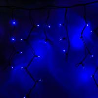 Гирлянда светодиодная Бахрома (Айсикл) 5,6x0,9м 240 LED СИНИЙ черный каучук 3,3мм IP67 постоянное свечение 230В блок в комплекте NEON-NIGHT