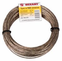 Трос стальной в ПВХ оплетке d=3,0мм, прозрачный (моток 20м) REXANT