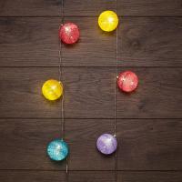Тайские фонарики Фейерверк 1,5 м, прозрачный ПВХ, 10 LED, теплый белый, питание 2 х АА (батарейки не в комплекте)