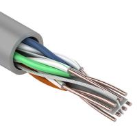 Кабель витая пара омедненный U/UTP, CCA, CAT 6, PVC, 4PR, 23AWG, INDOOR, SOLID, серый, 305м PROconnect