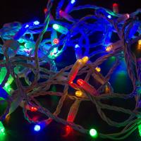 Гирлянда светодиодная Нить 10м 100 LED МУЛЬТИКОЛОР белый ПВХ IP65 постоянное свечение 230В соединяется нужен блок 303-500-1 NEON-NIGHT