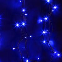 Гирлянда светодиодная Нить 12м 120 LED СИНИЙ черный каучук IP67 постоянное свечение 230В соединяется блок в комплекте NEON-NIGHT