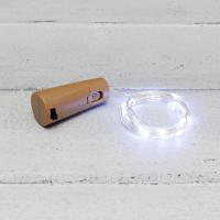 Гирлянда светодиодная Роса с пробкой 2м, 20LED, БЕЛЫЙ, IP20, 3хLR44 в комплекте NEON-NIGHT