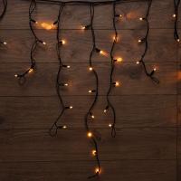 Гирлянда светодиодная Бахрома (Айсикл) 3,2х0,9м 120 LED ТЕПЛЫЙ БЕЛЫЙ черный каучук 3,3мм IP67 постоянное свечение 230В нужен блок 315-000 NEON-NIGHT