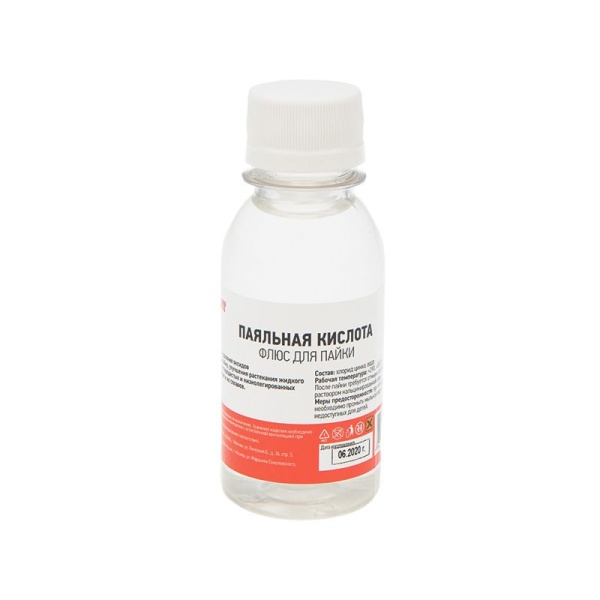 Флюс для пайки, ПАЯЛЬНАЯ КИСЛОТА, 100мл, флакон REXANT