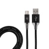 Кабель USB-A – Type-C, 2,4A, 1м, ПВХ, черный, плоский REXANT