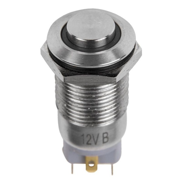 Кнопка антивандальная Ø12 12В(LED) Фикс (4с) OFF-ON синяя (A-12-C2) REXANT