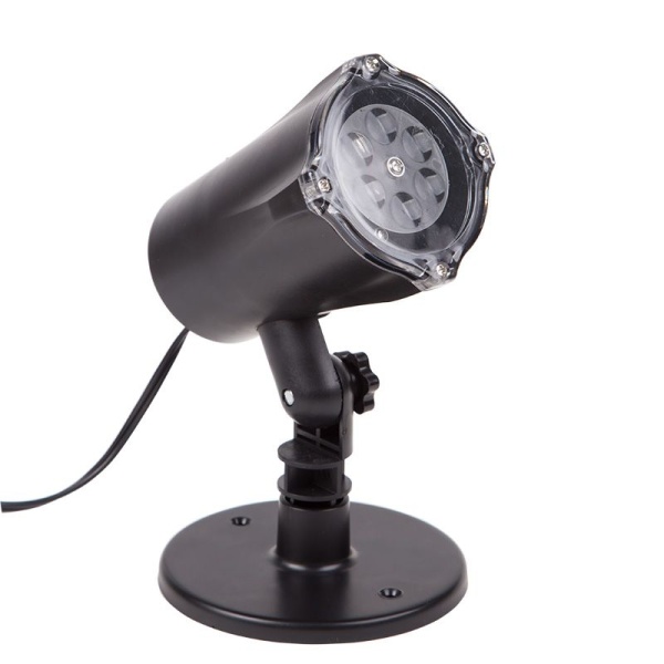 LED проектор, белые снежинки, 230В