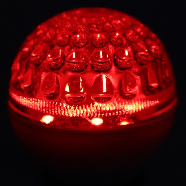 Лампа светодиодная, диаметр 50мм, E27, 9 LED, 1Вт, КРАСНЫЙ, прозрачная колба, 230В NEON-NIGHT