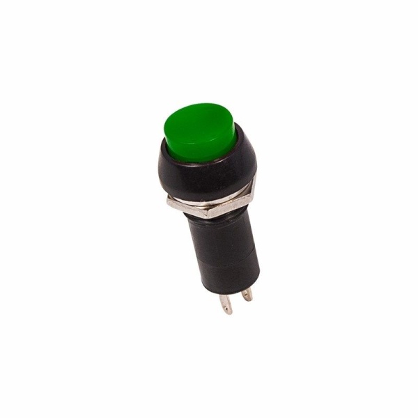 Выключатель-кнопка 250V 1А (2с) ON-OFF зеленая (PBS-11А)REXANT