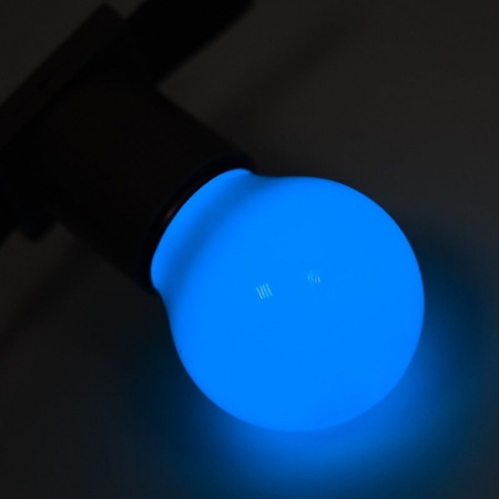 Лампа светодиодная, диаметр 45мм, E27, 5 LED, 2Вт, СИНИЙ, 230В NEON-NIGHT