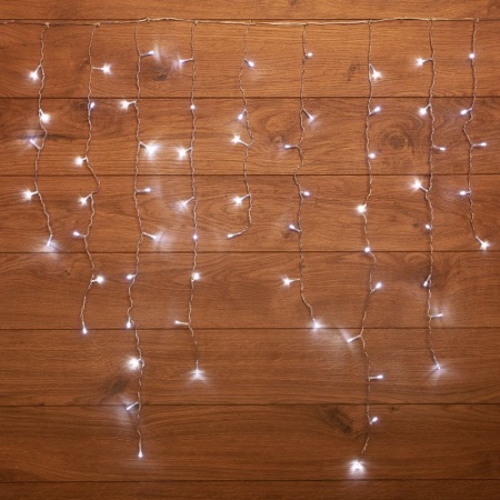 Гирлянда светодиодная Бахрома 3*0,8 м 200 LED БЕЛЫЕ, прозрачный ПВХ