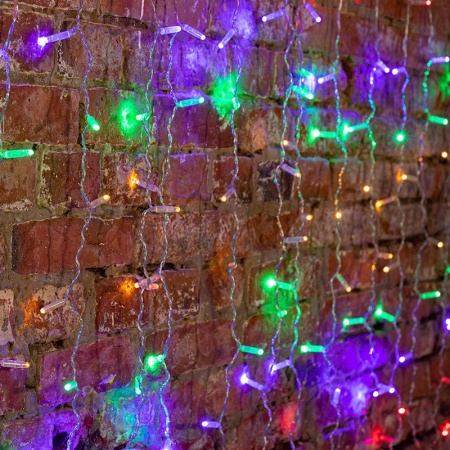 Гирлянда светодиодная Занавес 2х3м 448 LED МУЛЬТИКОЛОР прозрачный ПВХ IP65 постоянное свечение 230В нужен блок 303-500-1 NEON-NIGHT