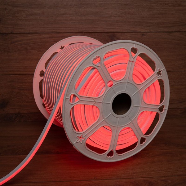 Гибкий неон 8х16мм двухсторонний 120 LED/м КРАСНЫЙ 230В бухта 100м (с комплектом подключения) NEON-NIGHT