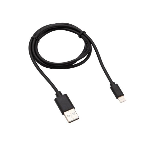 Кабель USB-A – Lightning, 2,4А, 1м, ПВХ, черный REXANT
