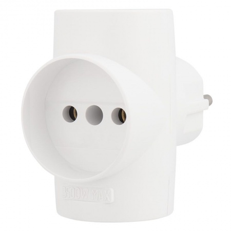 Тройник электрический 10А б/з белый REXANT