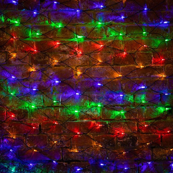 Гирлянда светодиодная Сеть 2х1,5м 288 LED МУЛЬТИ черный ПВХ IP65 постоянное свечение 230В контроллер в комплекте NEON-NIGHT