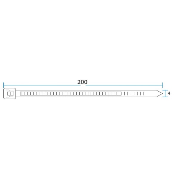 Стяжка кабельная нейлоновая 200x3,6мм, белая (100 шт/уп) REXANT