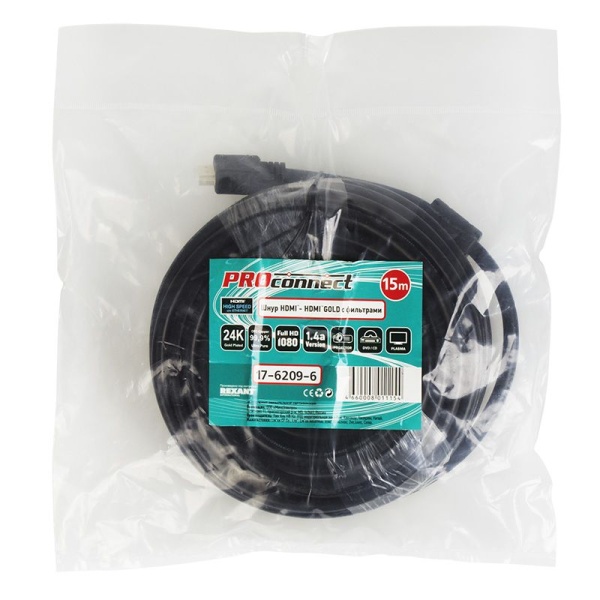 Кабель HDMI - HDMI 1.4, 15м, Gold PROconnect