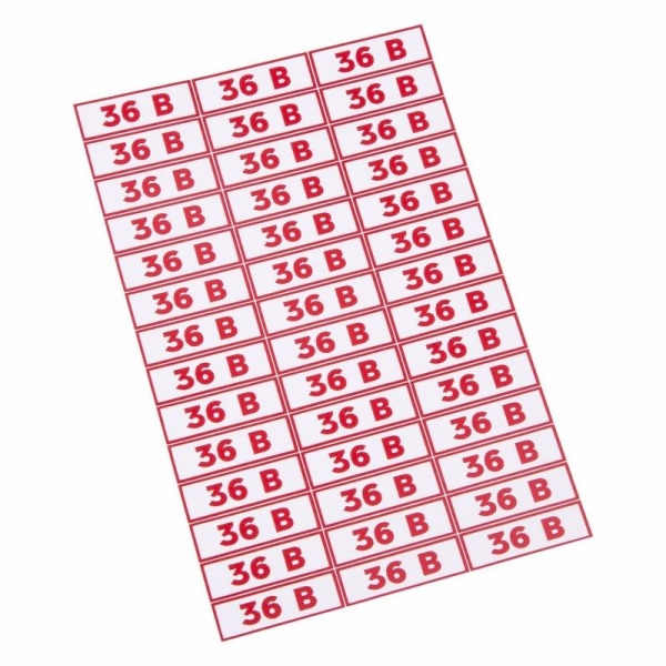 Наклейка знак электробезопасности " 36 В"10*30 мм Rexant ( 42 шт на листе)