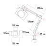 Лупа на струбцине квадратная 3D с подсветкой, 150х180мм, белая REXANT