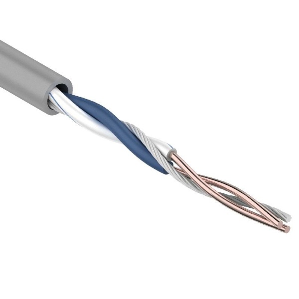 Кабель витая пара U/UTP, CAT 5e, PVC, 1PR, 24AWG, INDOOR, SOLID, серый, 305м REXANT