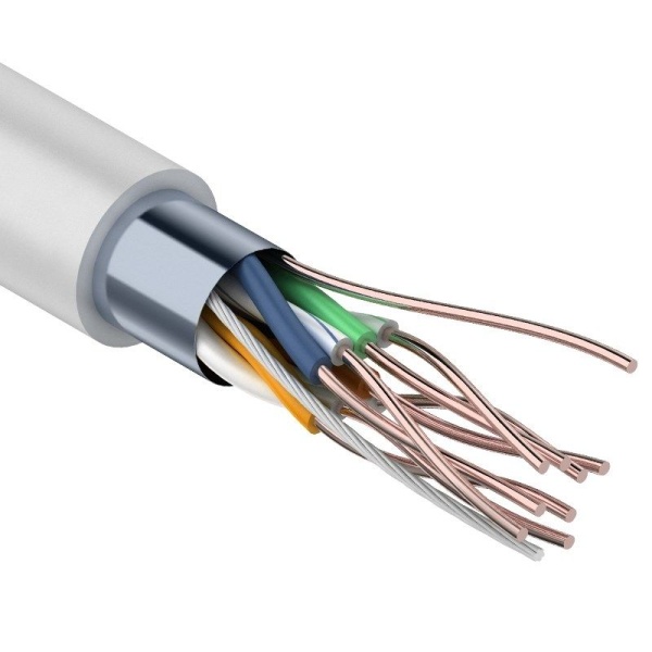Кабель витая пара F/UTP, CAT 5e, PVC, 4PR, 24AWG, INDOOR, SOLID, серый, 305м, REXANT