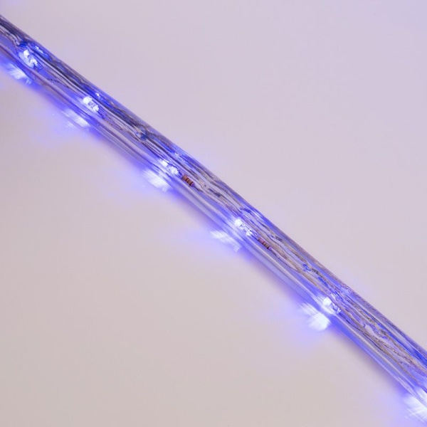Дюралайт LED трехжильный 230В 13мм 24 LED/м СИНИЙ свечение с динамикой модуль 4м бухта 100м NEON-NIGHT Эконом