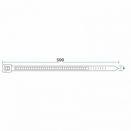 Стяжка кабельная нейлоновая 500x7,6мм, белая (100 шт/уп) REXANT