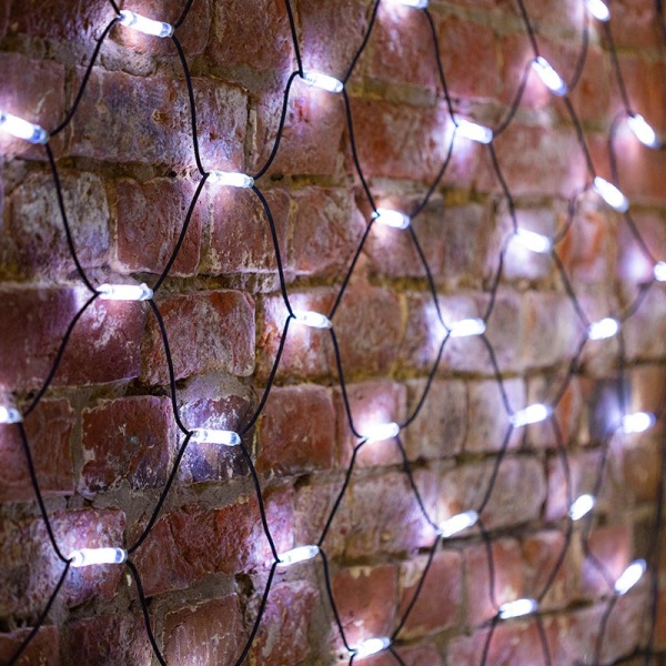 Гирлянда светодиодная Сеть 2x4м 560 LED БЕЛЫЙ черный каучук IP67 постоянное свечение 230В блок в комплекте NEON-NIGHT