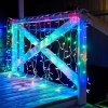Гирлянда светодиодная Занавес 2х1,5м 192 LED МУЛЬТИКОЛОР прозрачный ПВХ IP65 постоянное свечение 230В блок в комплекте NEON-NIGHT