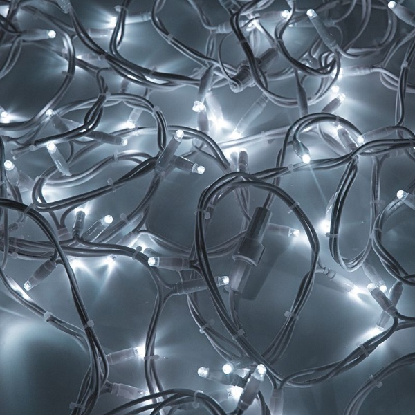 Гирлянда светодиодная Нить 20м 200 LED БЕЛЫЙ белый каучук IP67 постоянное свечение 230В соединяется нужен блок 315-001 NEON-NIGHT