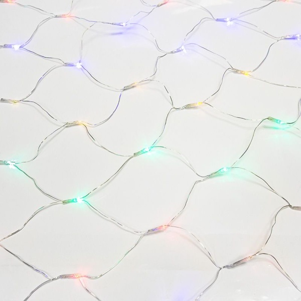 Гирлянда Сеть 1,8х1,5м, прозрачный ПВХ, 180 LED Мультиколор