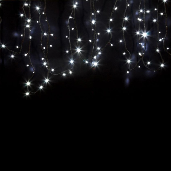 Гирлянда светодиодная Нить 20м 200 LED БЕЛЫЙ черный каучук IP67 постоянное свечение 24В соединяется NEON-NIGHT нужен трансформатор 531-100/531-311/531-312