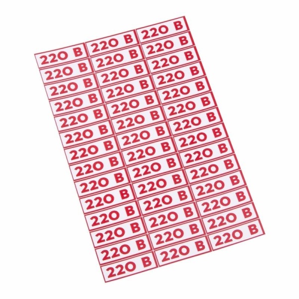 Наклейка знак электробезопасности «220 В» 10х30мм (42 шт. на листе, 5 листов) REXANT