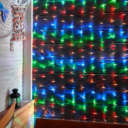 Гирлянда светодиодная Сеть 2х1,5м 288 LED МУЛЬТИ черный ПВХ IP65 постоянное свечение 230В контроллер в комплекте NEON-NIGHT