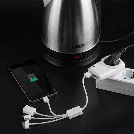 Адаптер питания 220В + 2  USB REXANT RX-17