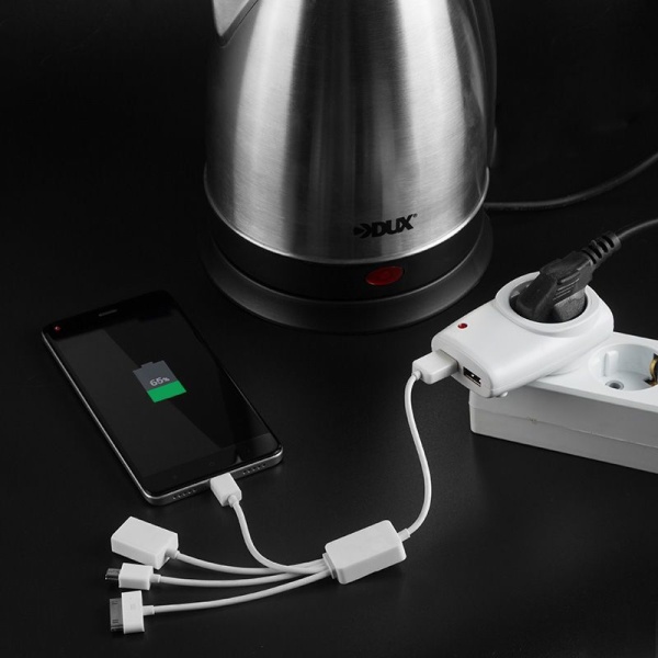 Адаптер питания 220В + 2  USB REXANT RX-17