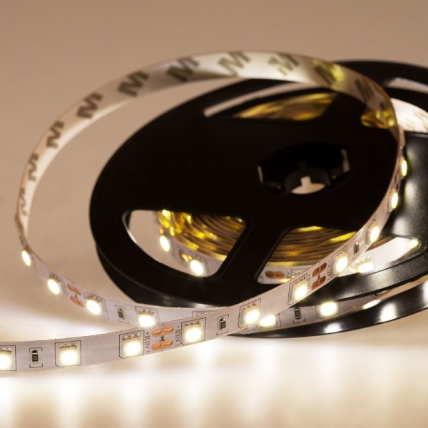 Лента светодиодная 12В, SMD5050, 14,4Вт/м, 60 LED/м, 6500K, 10мм, 5м, IP20 LAMPER