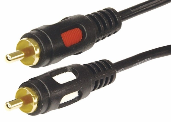 Шнур 2 RCA - 2 RCA, 1,5м, черный, Gold REXANT
