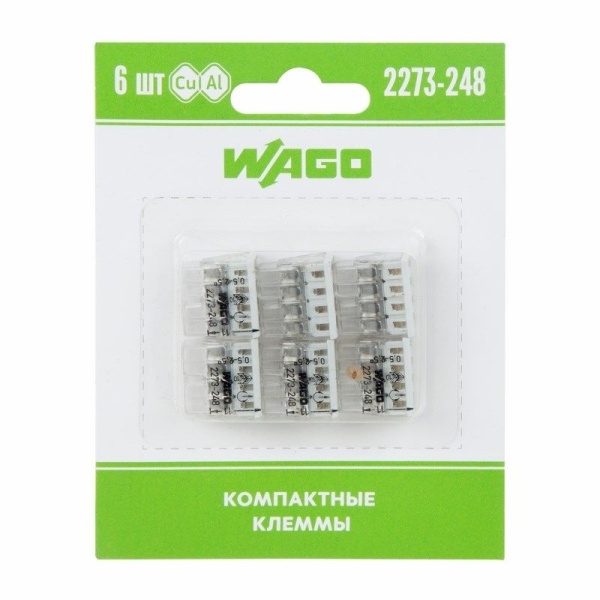 2273-248 Экcпресс-клемма с пастой, 8-проводная до 2,5 мм², (6 шт/уп)  WAGO