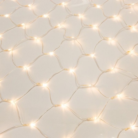 Гирлянда Сеть 1,5х1,5м, прозрачный ПВХ, 150 LED ТЕПЛЫЙ БЕЛЫЙ