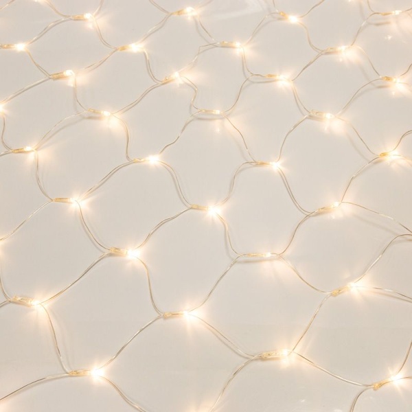 Гирлянда Сеть 1,5х1,5м, прозрачный ПВХ, 150 LED ТЕПЛЫЙ БЕЛЫЙ
