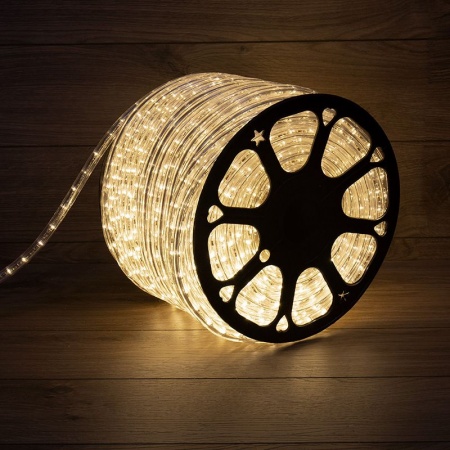 Дюралайт LED двухжильный 230В 13мм 30 LED/м ТЕПЛЫЙ БЕЛЫЙ постоянное свечение модуль 1м бухта 100м NEON-NIGHT
