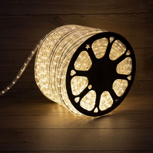 Дюралайт LED двухжильный 230В 13мм 36 LED/м ТЕПЛЫЙ БЕЛЫЙ постоянное свечение модуль 1м бухта 100м NEON-NIGHT