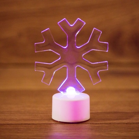 Фигура светодиодная на подставке Снежинка, RGB