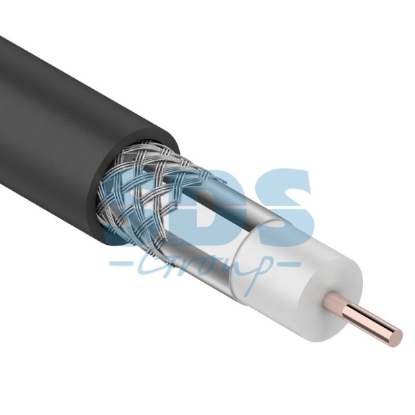 Кабель коаксиальный RG-6U, 75Ом, CCS/Al/Al, 48%, 100м, OUTDOOR, черный PROconnect