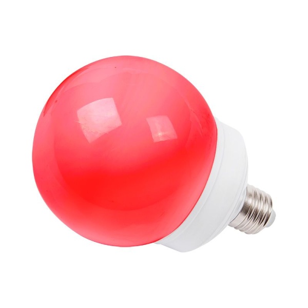 Лампа-шар светодиодная, диаметр 100мм, E27, 12 LED, 2Вт, КРАСНЫЙ, матовая колба, 230В NEON-NIGHT