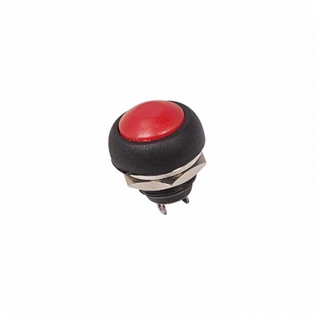 Выключатель-кнопка 250V 1А (2с) OFF-(ON) Б/Фикс красная Micro (PBS-33В) REXANT